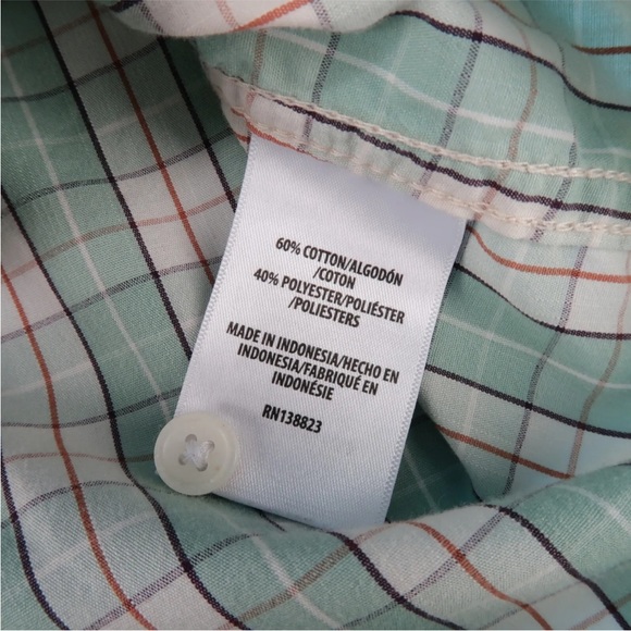 Gibson Trading Co Men's Cream Archie Plaid Short Sleeve Pearl Snap Size M - Picture 4 of 5